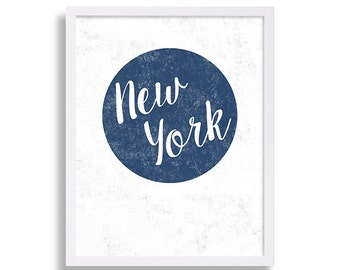 New York City Print Typography Art Print Gift for Him Fashion Art NYC Art Sign Subway Print Navy Blue Decor Text Print Poster Industrial Art