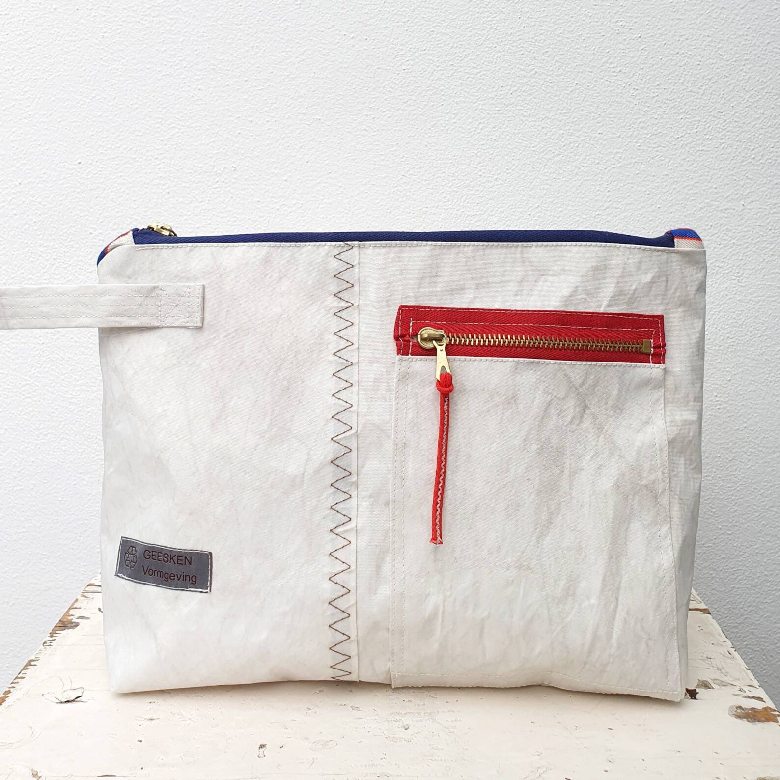 Large toiletry bag of reused sail of a sailboat. Light Etsy