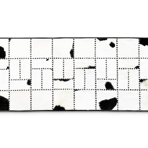 Alfombra única de piel de vaca hecha a mano de 70 x 160 cm
