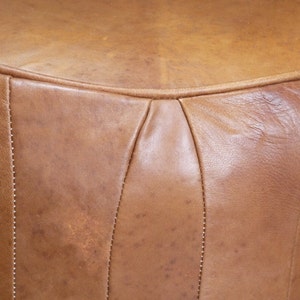 Leather Pouf Vintage Look image 2