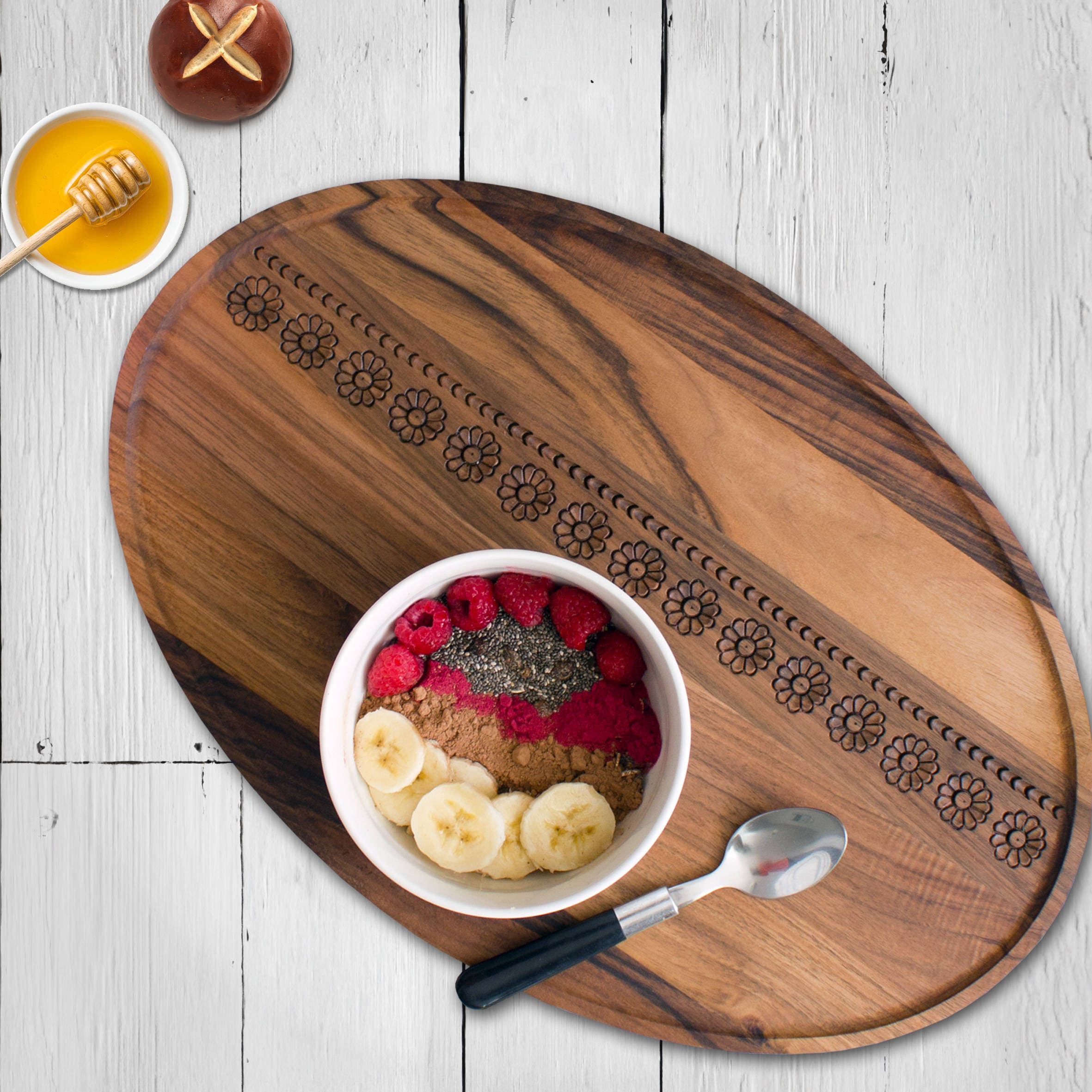 Unique handmade serving tray in walnut UNA Etsy