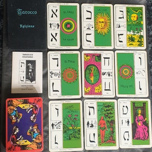 Vintage ägyptisches Tarot aus den 70er Jahren Bietti Biass 78 Karten 8 x 12 cm, wunderschön