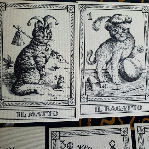 Il Meneghello 製 22枚のキャット・タロット タロットカード FUNNY CATS TAROT 22 Cards （22 ARCANI I GATTI