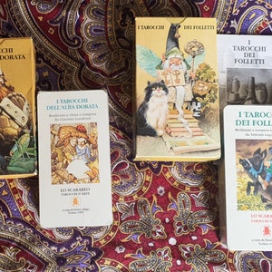 Set due mazzi di tarocchi Alba Dorata eFolletti Lo Scarabeo vintage rari