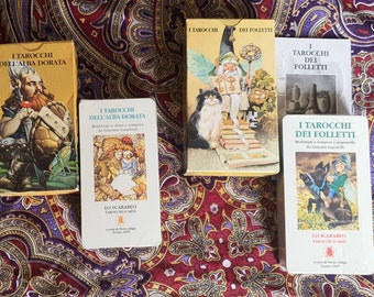 Set 2 tarot Golden Dawn and Fairy tarot vintage Lo Scarabeo rare