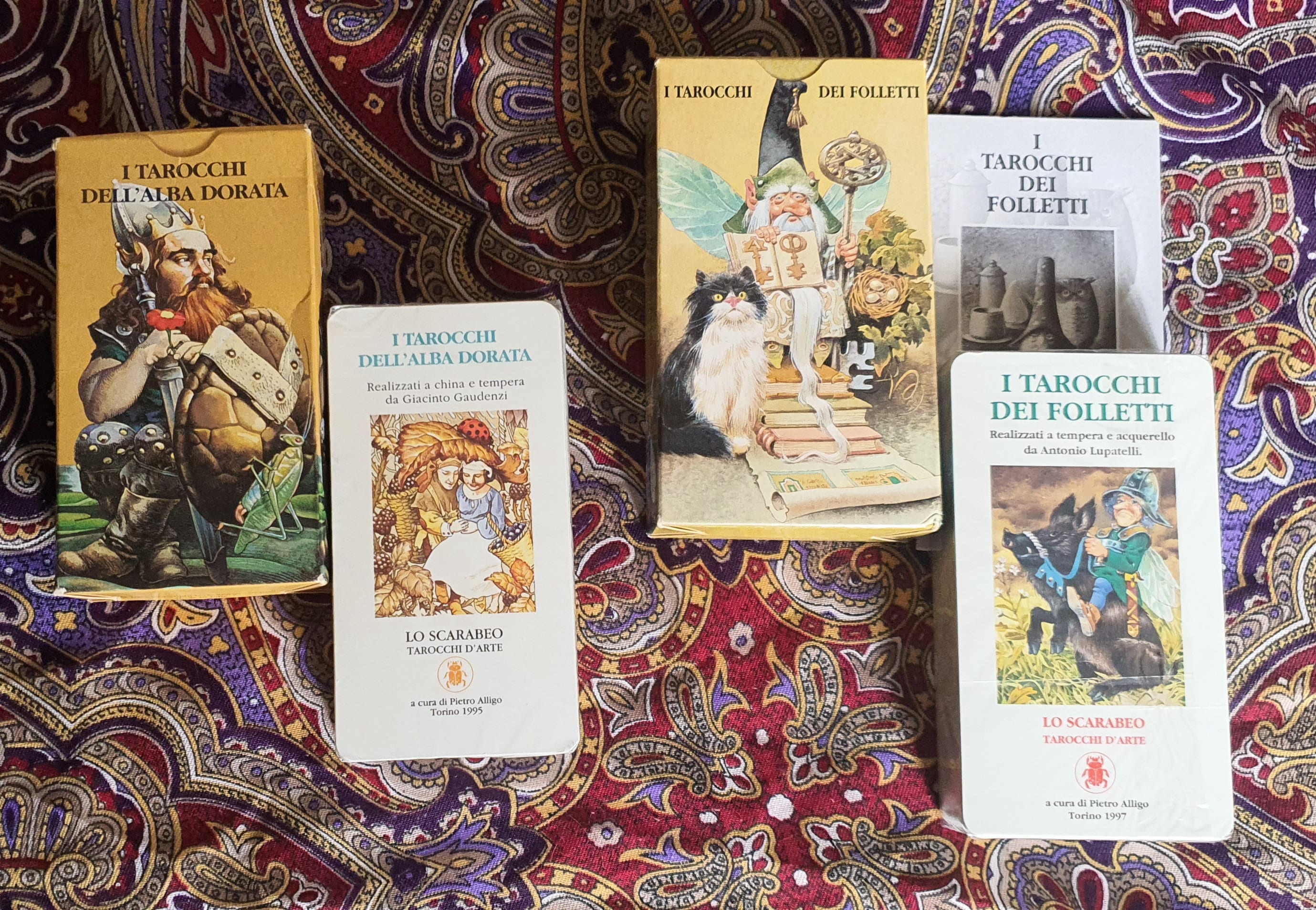 Set 2 Tarot Golden Dawn and Fairy Tarot Vintage Lo Scarabeo Rare