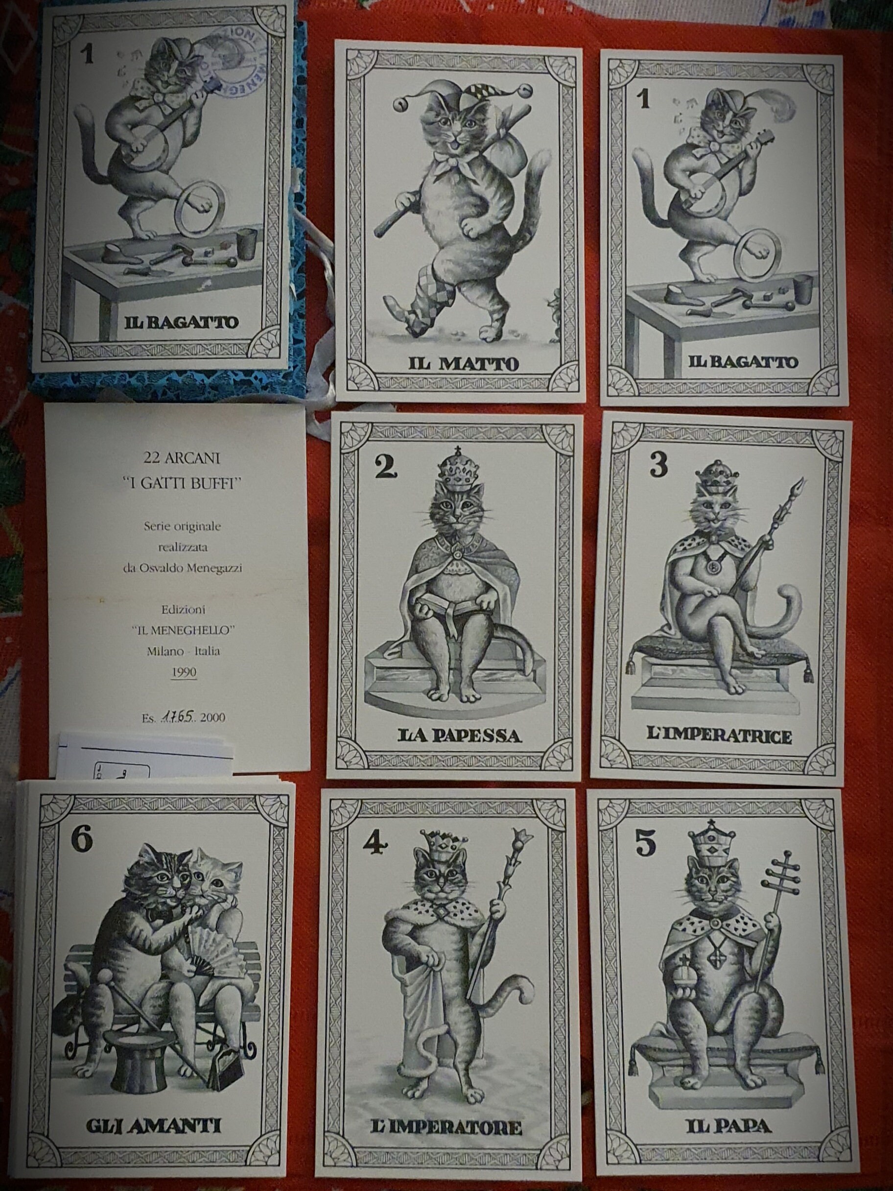 Tarot of the Cats by Osvaldo Menegazzi Il Meneghello 1990