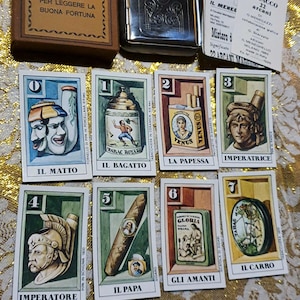 Tabak-Tarot 1980 in Metallbox ed. limitiertes Meneghello selten