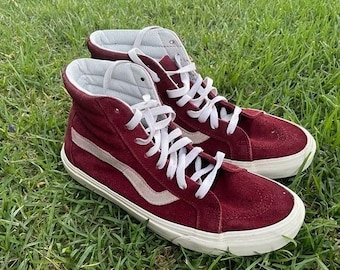 Vans Sk8 Hi Burgundy PREOWNED Size 9M 10.5W