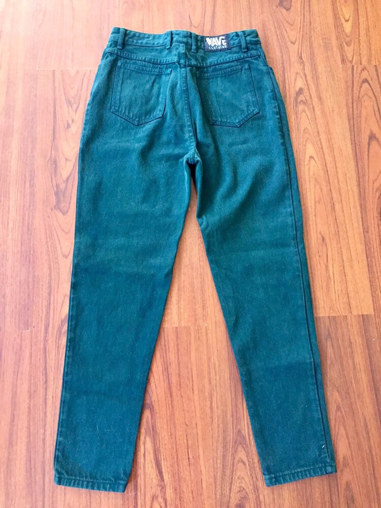 green high waisted jeans