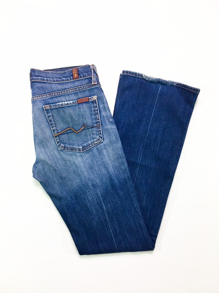 Y2K Vintage 7 For All ManKind Medium Wash Denim Low Rise Bootcut Jeans ...