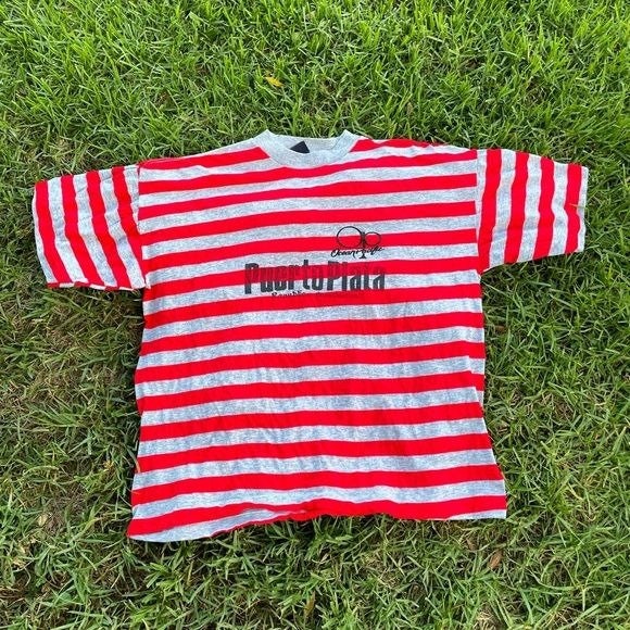 80s 90s Vintage Ocean Pacific OP Striped Shirt Puerto Plata