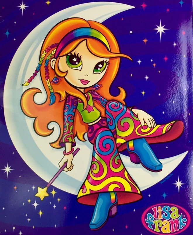 Lisa Frank Making Memories Scrapbook Binder Moon Girl 3 Ring