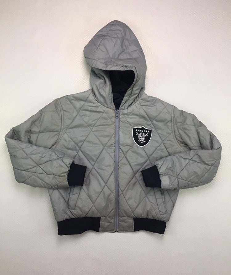 90s Vintage Los Angeles Raiders Reversable Puffer Jacket Small, Vintage ...