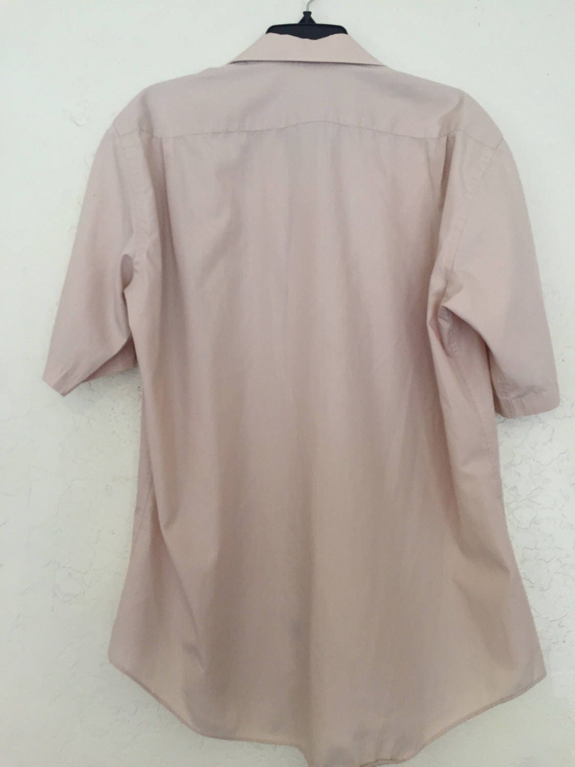 Vintage Men's Short Sleeve Button Up Dress Shirts, Vintage Beige Shirt