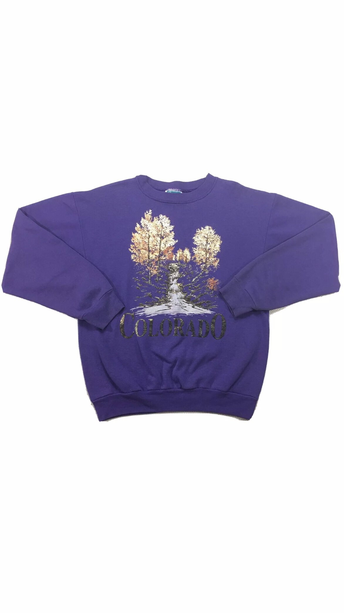 purple graphic sweater
