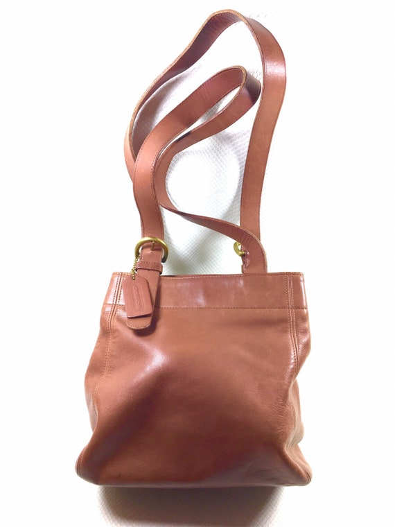 90s Vintage Coach Waverly Soho Brown Tan Leather B
