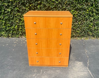 Mid Century Modern High Boy Dresser, Danish Modern Hiboy, MCM Chest of Drawers, Mid Century Dresser, Danish Chest