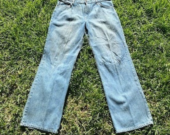 Y2k Steve and Barry’s Denim Wide Leg Baggy Relaxed Fit Jeans 35x32 Factory Wash
