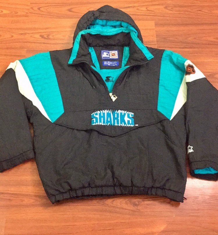 90s San Jose Sharks NHL Pullover Starter Jacket - Men's, Flying Apple  Vintage