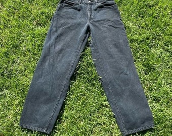 90s Y2k Vintage Anchor Blue Pleated Baggy Jeans Wide Huge Skate Streetwear 34x32