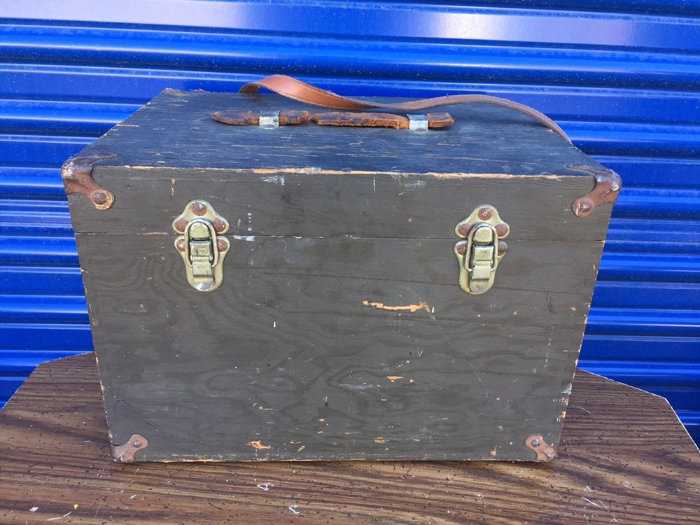 Antique Wooden Storage Box, Vintage Wood Tool Box, Rustic Wood