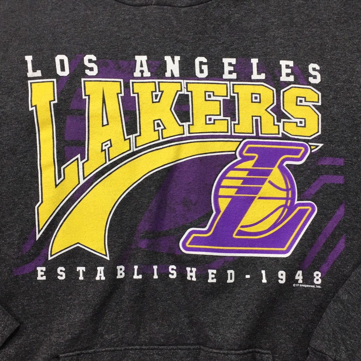 Rare Vintage NBA Los Angeles LA Lakers Gray Hoodie 2XL, Vintage Lakers