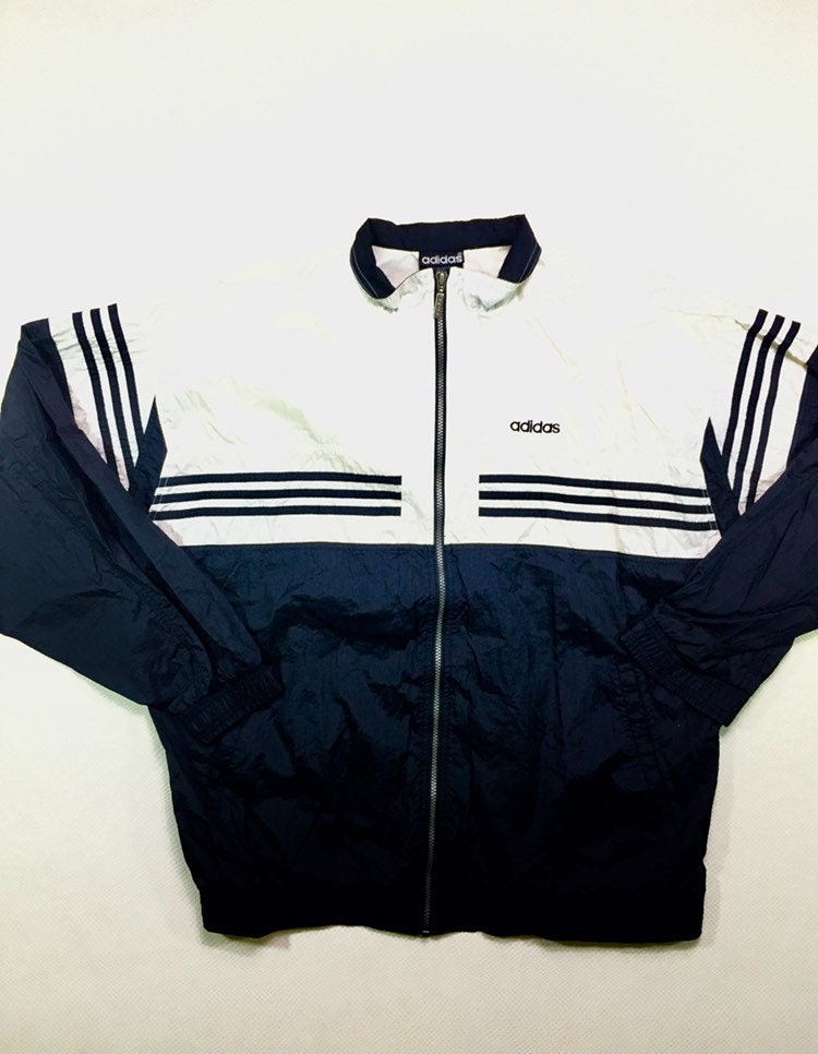 s Vintage ADIDAS Spellout Logo Windbreaker Tracksuit Jacket