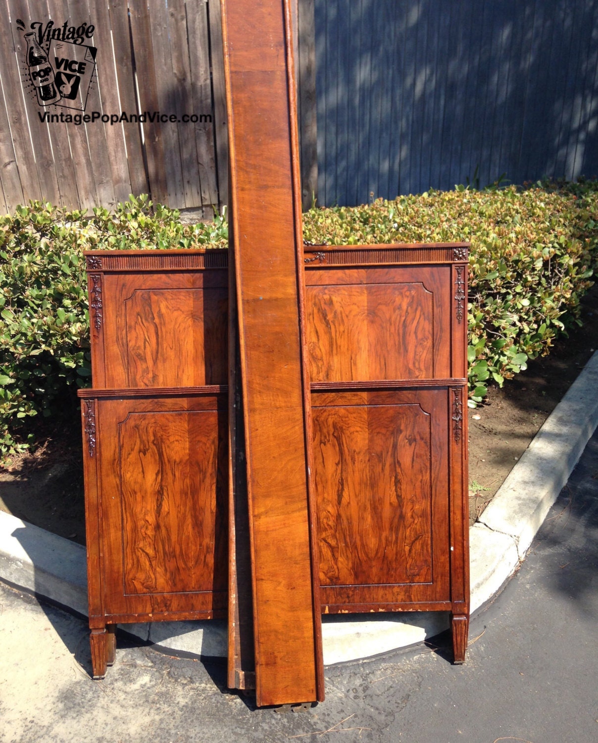 Antique Victorian French Provincial Twin Bed Frame, Twin Headboard Foot