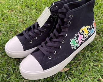 Keith Harring x H&M Collaboration High Top Canvas Sneaker Converse Inspired 11.5