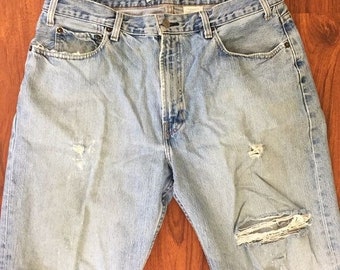 90s Vintage Gap Relaxed Fit Distressed Denim Baggy Jeans Size 36 x 32