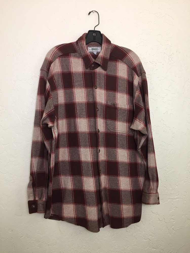 90s Vintage Guess Burgundy Plaid Flannel Button Up, Vintage Guess ...