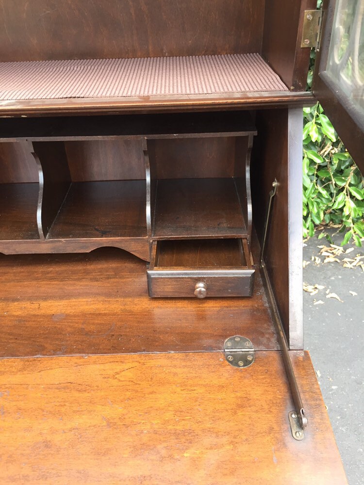 Antique Chippendale Slanted Drop Front Secretary Desk With