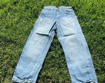 90s Y2k Vintage South Pole Baggy Wide Leg Denim Jeans Tweed Pocket 34 Rocawear