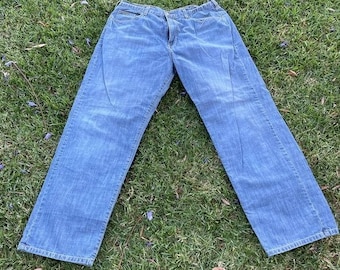 Vintage Calvin Klein Straight Leg Denim Jeans 36 Wide Leg