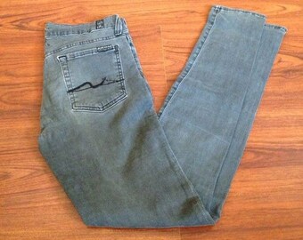 Vintage EMO Seven For All Man Kind Faded Black Skinny Jeans 27