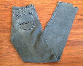 Vintage EMO Seven For All Man Kind Faded Black Skinny Jeans 27