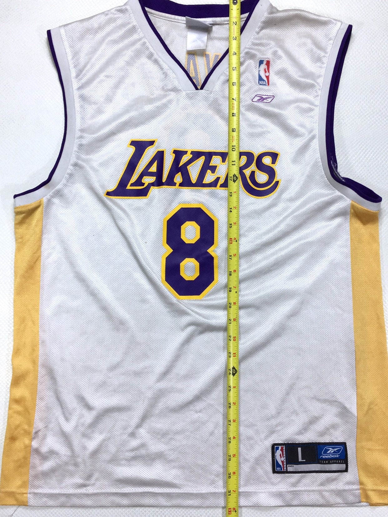 90s Vintage Reebok Kobe Bryant Rookie #8 White Lakers Jersey L, Rare Kobe  Bryant #8 White Lakers Jersey L, Vintage Kobe Bryant #8 Jersey L