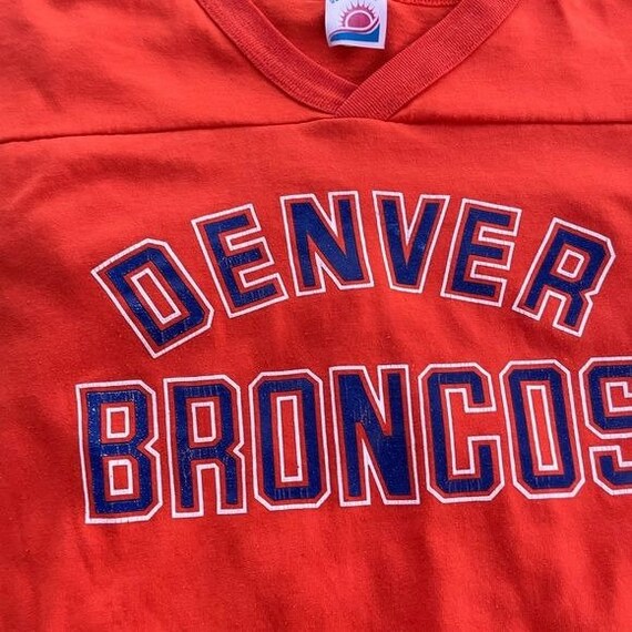 Vintage 80s 90s Denver Broncos V Neck Half Sleeve… - image 2