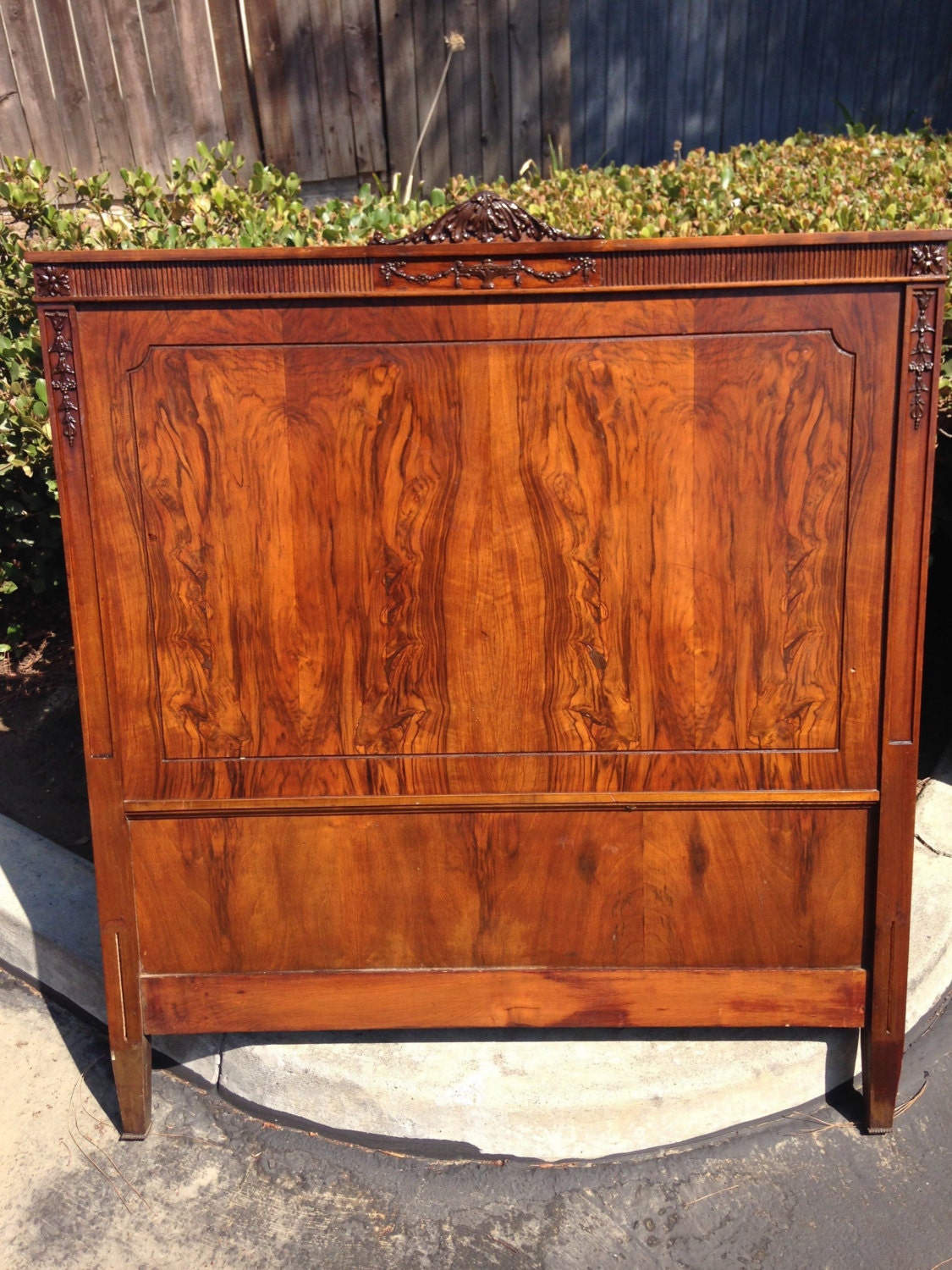 Antique Victorian French Provincial Twin Bed Frame, Twin Headboard Foot