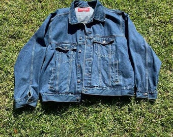Vintage Wrangler Hero Denim Jacket Western Heavyweight Jacket XXL Cowboy Motor