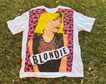 Y2k Vintage Blondie Single Sided AOP Debbie Harry Punk Rock 80s Music shirt XL