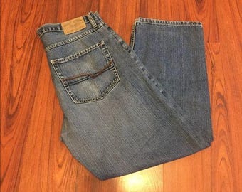 90s Vintage US POLO ASSN Jeans Mid Rise Straight Leg Relaxed Fit Boyfriend 34x30