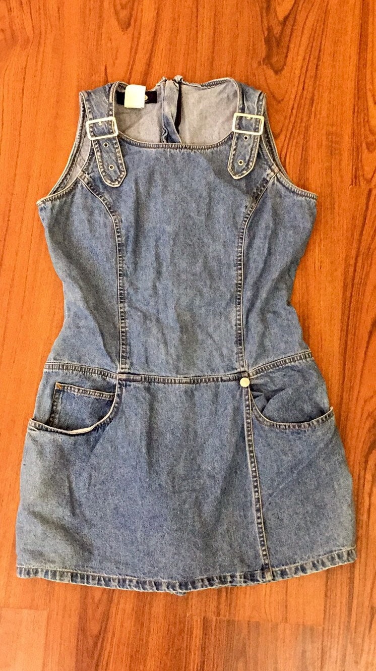 Denim overall skirt clearance 80s