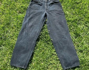 90s Y2k Vintage Anchor Blue Pleated Baggy Jeans Wide Huge Skate Streetwear 34x32