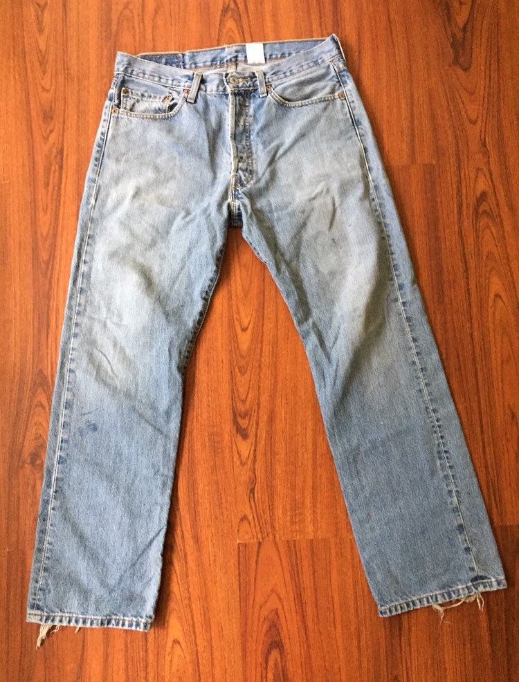 90s Vintage Levis 501 Light Wash High Waisted Button Fly Straight Leg ...