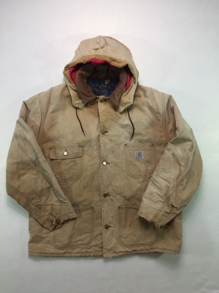 Vintage CARHARTT Jacket Duck Canvas Blanket Lined, Carhartt chore coat ...