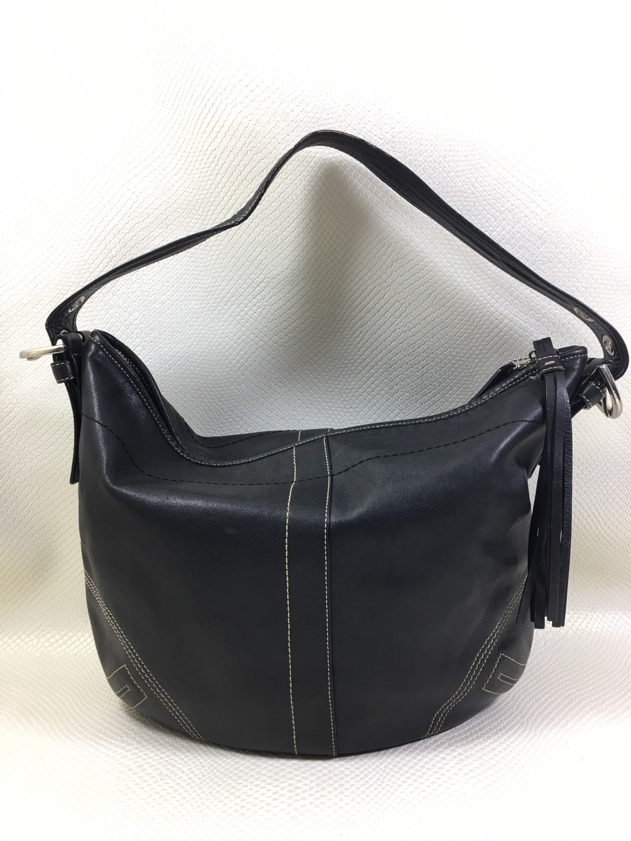 Y2K Vintage COACH Soft Black Leather Soho Hobo Large Shoulder Bag Purse, 2000s  Vintage, Coach Soho Bag, Vintage Coach Bag, Black Leather Bag