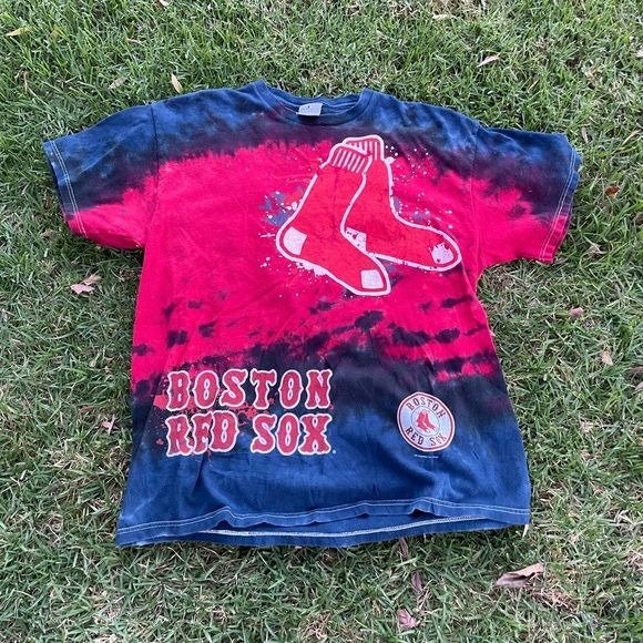 Vintage 90s Y2k Boston Red Sox Tie Dye Big Logo Sox Offical MLB