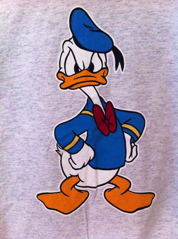 90s Vintage Angry Donald Duck Graphic Tee Shirt, 9